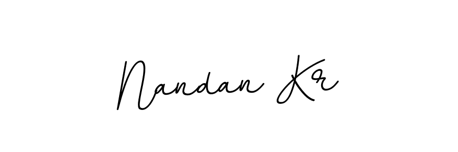 Make a beautiful signature design for name Nandan Kr. With this signature (BallpointsItalic-DORy9) style, you can create a handwritten signature for free. Nandan Kr signature style 11 images and pictures png