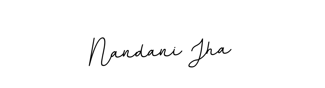 Make a beautiful signature design for name Nandani Jha. With this signature (BallpointsItalic-DORy9) style, you can create a handwritten signature for free. Nandani Jha signature style 11 images and pictures png