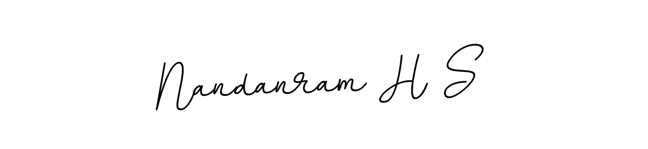 Use a signature maker to create a handwritten signature online. With this signature software, you can design (BallpointsItalic-DORy9) your own signature for name Nandanram H S. Nandanram H S signature style 11 images and pictures png