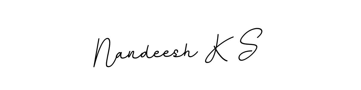 Nandeesh K S stylish signature style. Best Handwritten Sign (BallpointsItalic-DORy9) for my name. Handwritten Signature Collection Ideas for my name Nandeesh K S. Nandeesh K S signature style 11 images and pictures png