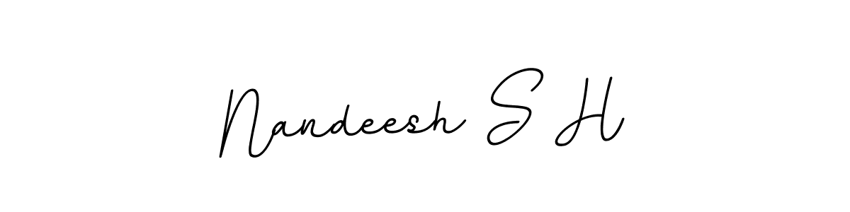 Use a signature maker to create a handwritten signature online. With this signature software, you can design (BallpointsItalic-DORy9) your own signature for name Nandeesh S H. Nandeesh S H signature style 11 images and pictures png
