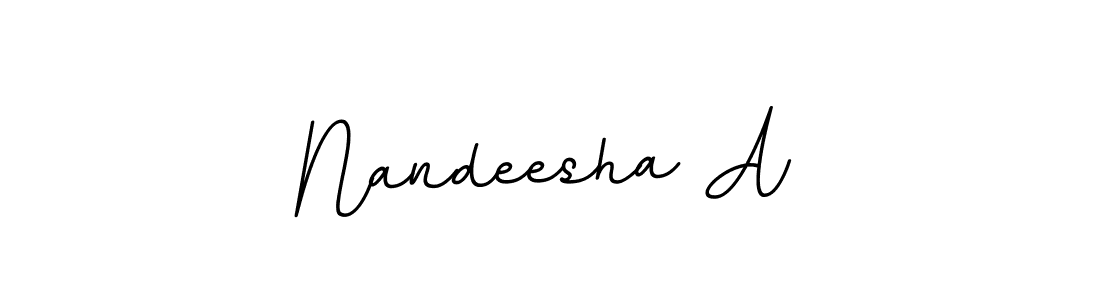 Design your own signature with our free online signature maker. With this signature software, you can create a handwritten (BallpointsItalic-DORy9) signature for name Nandeesha A. Nandeesha A signature style 11 images and pictures png