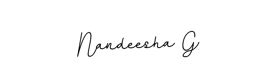 Make a beautiful signature design for name Nandeesha G. With this signature (BallpointsItalic-DORy9) style, you can create a handwritten signature for free. Nandeesha G signature style 11 images and pictures png