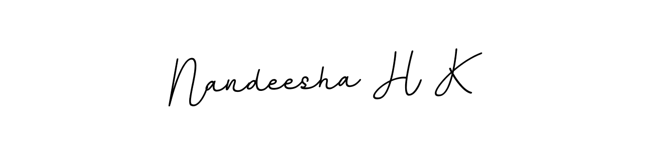 Design your own signature with our free online signature maker. With this signature software, you can create a handwritten (BallpointsItalic-DORy9) signature for name Nandeesha H K. Nandeesha H K signature style 11 images and pictures png