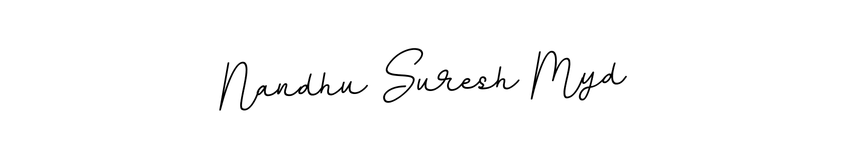 This is the best signature style for the Nandhu Suresh Myd name. Also you like these signature font (BallpointsItalic-DORy9). Mix name signature. Nandhu Suresh Myd signature style 11 images and pictures png