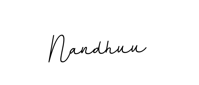 Design your own signature with our free online signature maker. With this signature software, you can create a handwritten (BallpointsItalic-DORy9) signature for name Nandhuu. Nandhuu signature style 11 images and pictures png