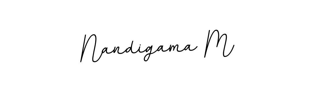 Use a signature maker to create a handwritten signature online. With this signature software, you can design (BallpointsItalic-DORy9) your own signature for name Nandigama M. Nandigama M signature style 11 images and pictures png