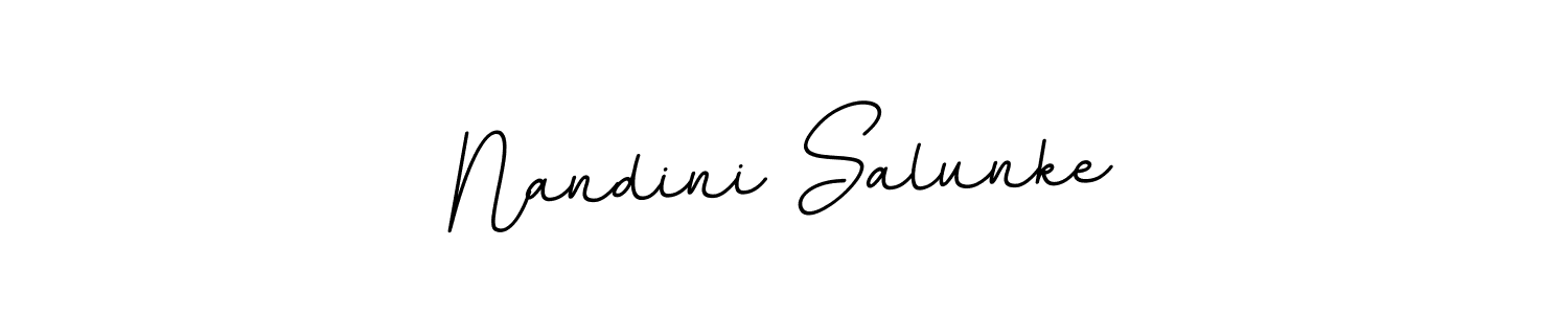 The best way (BallpointsItalic-DORy9) to make a short signature is to pick only two or three words in your name. The name Nandini Salunke include a total of six letters. For converting this name. Nandini Salunke signature style 11 images and pictures png