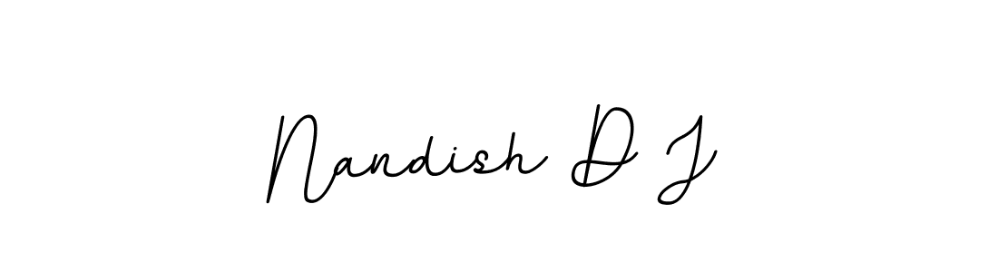 Make a beautiful signature design for name Nandish D J. With this signature (BallpointsItalic-DORy9) style, you can create a handwritten signature for free. Nandish D J signature style 11 images and pictures png