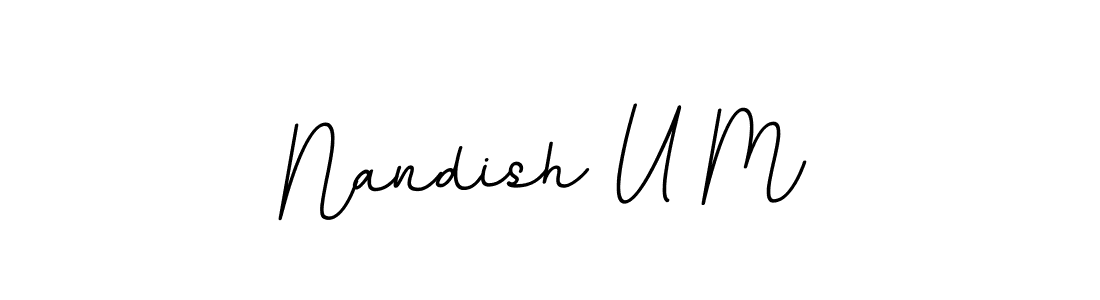 Use a signature maker to create a handwritten signature online. With this signature software, you can design (BallpointsItalic-DORy9) your own signature for name Nandish U M. Nandish U M signature style 11 images and pictures png