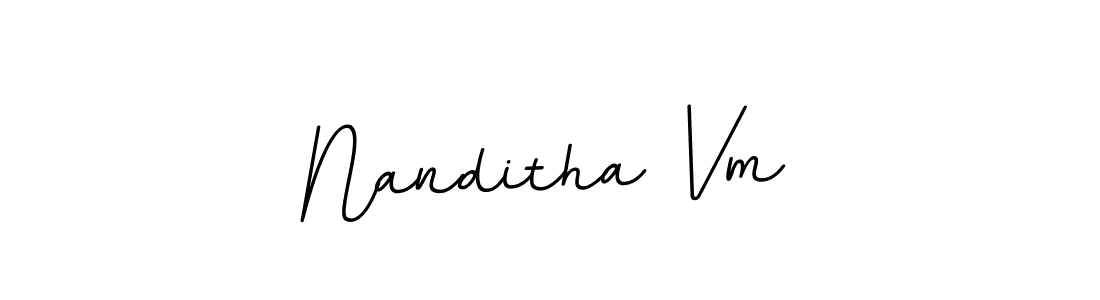 Design your own signature with our free online signature maker. With this signature software, you can create a handwritten (BallpointsItalic-DORy9) signature for name Nanditha Vm. Nanditha Vm signature style 11 images and pictures png