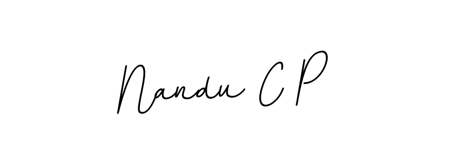 Design your own signature with our free online signature maker. With this signature software, you can create a handwritten (BallpointsItalic-DORy9) signature for name Nandu C P. Nandu C P signature style 11 images and pictures png