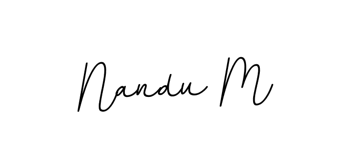 if you are searching for the best signature style for your name Nandu M. so please give up your signature search. here we have designed multiple signature styles  using BallpointsItalic-DORy9. Nandu M signature style 11 images and pictures png