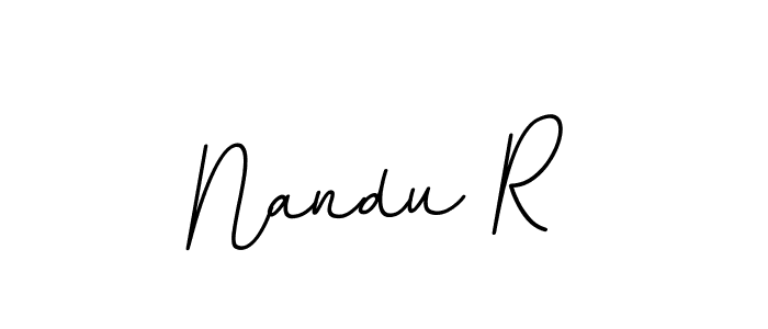 How to make Nandu R name signature. Use BallpointsItalic-DORy9 style for creating short signs online. This is the latest handwritten sign. Nandu R signature style 11 images and pictures png