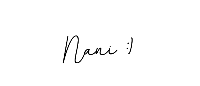 Create a beautiful signature design for name Nani :). With this signature (BallpointsItalic-DORy9) fonts, you can make a handwritten signature for free. Nani :) signature style 11 images and pictures png