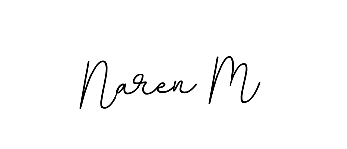 The best way (BallpointsItalic-DORy9) to make a short signature is to pick only two or three words in your name. The name Naren M include a total of six letters. For converting this name. Naren M signature style 11 images and pictures png