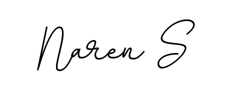 A stylish, flowing autograph style designed for name Naren S using BallpointsItalic-DORy9 typography. Perfect for digital creative projects. Naren S signature style 11 images and pictures png