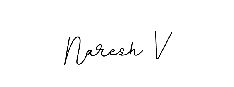 The best way (BallpointsItalic-DORy9) to make a short signature is to pick only two or three words in your name. The name Naresh V include a total of six letters. For converting this name. Naresh V signature style 11 images and pictures png