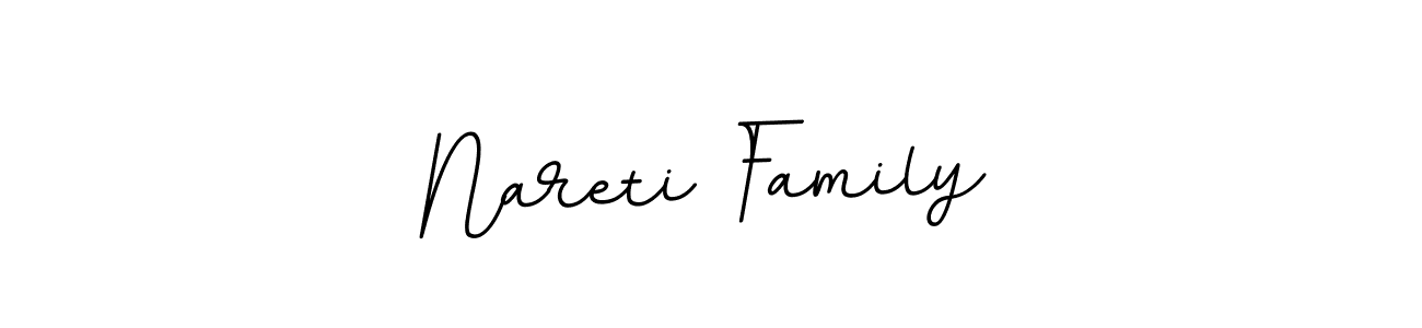 Use a signature maker to create a handwritten signature online. With this signature software, you can design (BallpointsItalic-DORy9) your own signature for name Nareti Family. Nareti Family signature style 11 images and pictures png