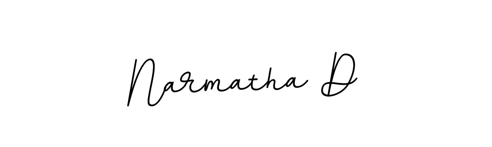 How to make Narmatha D name signature. Use BallpointsItalic-DORy9 style for creating short signs online. This is the latest handwritten sign. Narmatha D signature style 11 images and pictures png