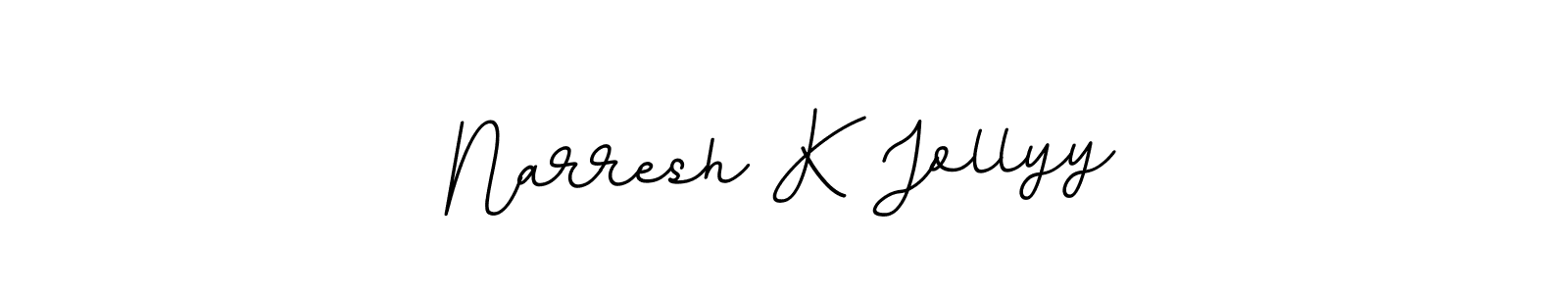 Use a signature maker to create a handwritten signature online. With this signature software, you can design (BallpointsItalic-DORy9) your own signature for name Narresh K Jollyy. Narresh K Jollyy signature style 11 images and pictures png