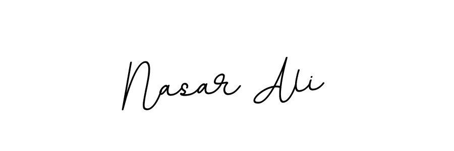 How to make Nasar Ali name signature. Use BallpointsItalic-DORy9 style for creating short signs online. This is the latest handwritten sign. Nasar Ali signature style 11 images and pictures png