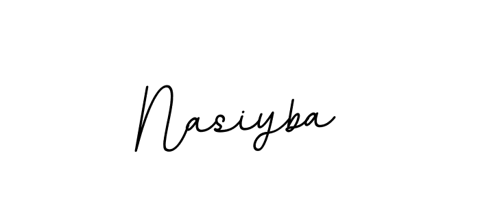 Create a beautiful signature design for name Nasiyba. With this signature (BallpointsItalic-DORy9) fonts, you can make a handwritten signature for free. Nasiyba signature style 11 images and pictures png