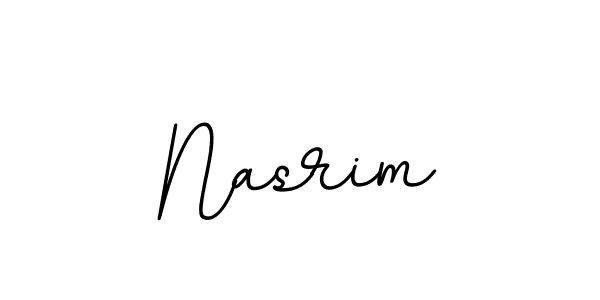 Design your own signature with our free online signature maker. With this signature software, you can create a handwritten (BallpointsItalic-DORy9) signature for name Nasrim. Nasrim signature style 11 images and pictures png