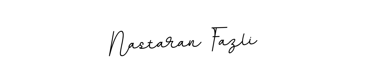 Design your own signature with our free online signature maker. With this signature software, you can create a handwritten (BallpointsItalic-DORy9) signature for name Nastaran Fazli. Nastaran Fazli signature style 11 images and pictures png