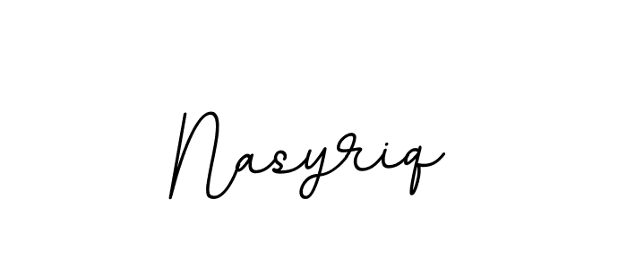Design your own signature with our free online signature maker. With this signature software, you can create a handwritten (BallpointsItalic-DORy9) signature for name Nasyriq. Nasyriq signature style 11 images and pictures png