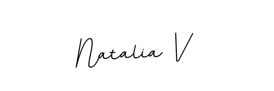 The best way (BallpointsItalic-DORy9) to make a short signature is to pick only two or three words in your name. The name Natalia V include a total of six letters. For converting this name. Natalia V signature style 11 images and pictures png