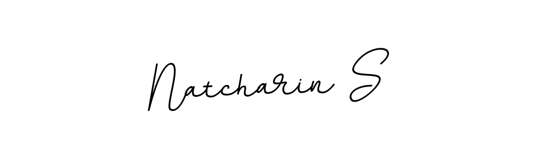 Use a signature maker to create a handwritten signature online. With this signature software, you can design (BallpointsItalic-DORy9) your own signature for name Natcharin S. Natcharin S signature style 11 images and pictures png