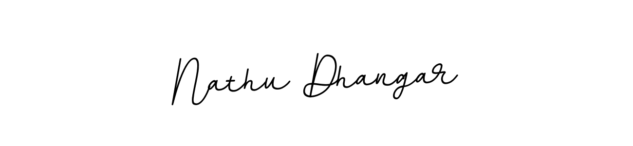Make a beautiful signature design for name Nathu Dhangar. With this signature (BallpointsItalic-DORy9) style, you can create a handwritten signature for free. Nathu Dhangar signature style 11 images and pictures png