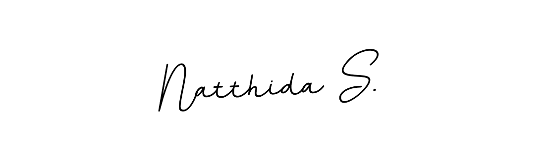 How to make Natthida S. name signature. Use BallpointsItalic-DORy9 style for creating short signs online. This is the latest handwritten sign. Natthida S. signature style 11 images and pictures png