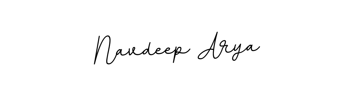 How to make Navdeep Arya name signature. Use BallpointsItalic-DORy9 style for creating short signs online. This is the latest handwritten sign. Navdeep Arya signature style 11 images and pictures png