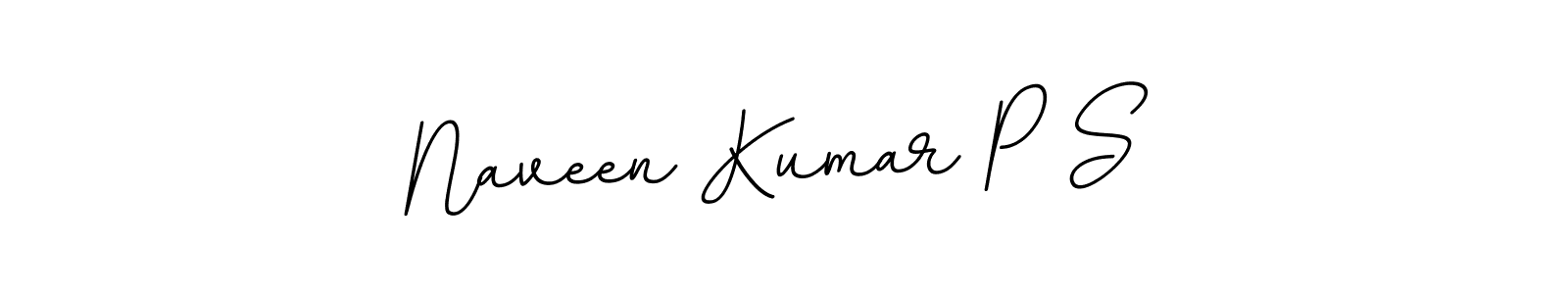 Make a beautiful signature design for name Naveen Kumar P S. With this signature (BallpointsItalic-DORy9) style, you can create a handwritten signature for free. Naveen Kumar P S signature style 11 images and pictures png