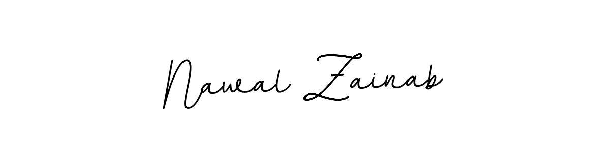 How to make Nawal Zainab name signature. Use BallpointsItalic-DORy9 style for creating short signs online. This is the latest handwritten sign. Nawal Zainab signature style 11 images and pictures png