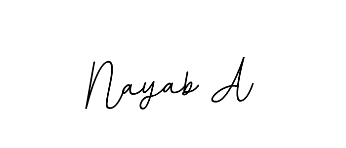 Nayab A stylish signature style. Best Handwritten Sign (BallpointsItalic-DORy9) for my name. Handwritten Signature Collection Ideas for my name Nayab A. Nayab A signature style 11 images and pictures png