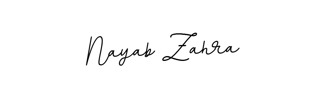 Design your own signature with our free online signature maker. With this signature software, you can create a handwritten (BallpointsItalic-DORy9) signature for name Nayab Zahra. Nayab Zahra signature style 11 images and pictures png