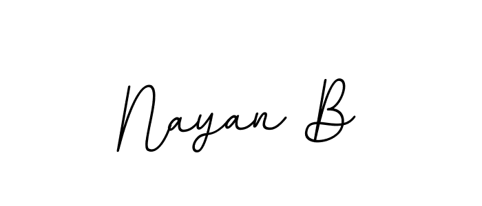 The best way (BallpointsItalic-DORy9) to make a short signature is to pick only two or three words in your name. The name Nayan B include a total of six letters. For converting this name. Nayan B signature style 11 images and pictures png