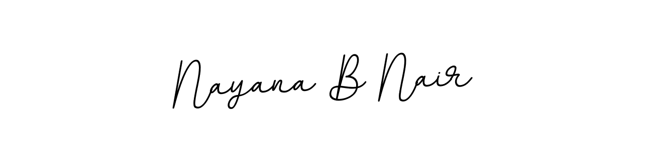 Create a beautiful signature design for name Nayana B Nair. With this signature (BallpointsItalic-DORy9) fonts, you can make a handwritten signature for free. Nayana B Nair signature style 11 images and pictures png