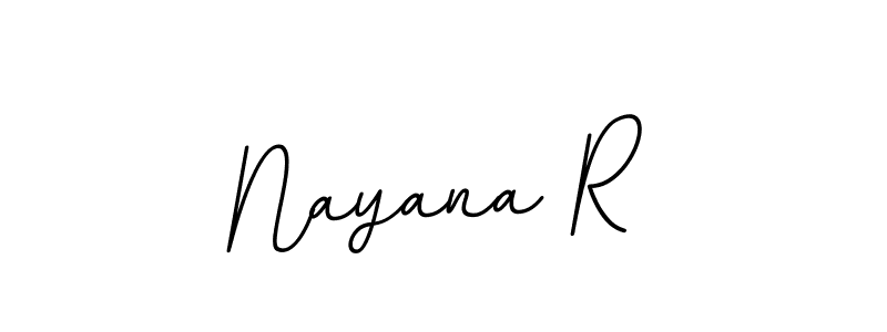 Design your own signature with our free online signature maker. With this signature software, you can create a handwritten (BallpointsItalic-DORy9) signature for name Nayana R. Nayana R signature style 11 images and pictures png