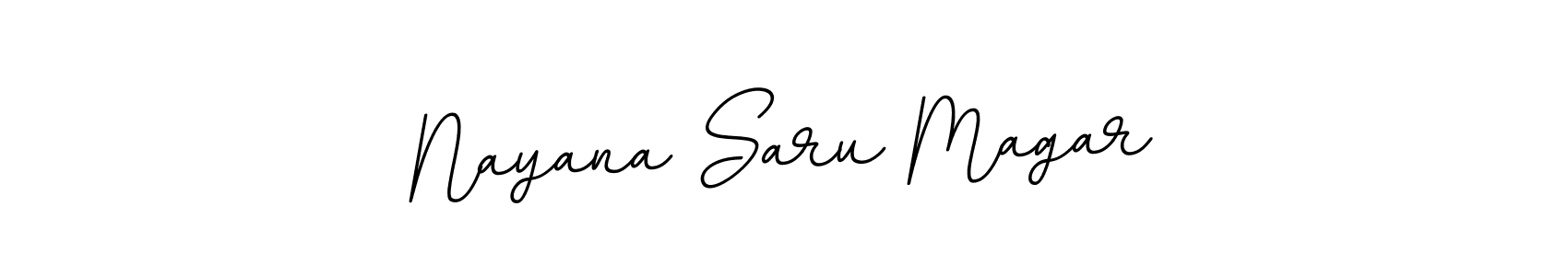 The best way (BallpointsItalic-DORy9) to make a short signature is to pick only two or three words in your name. The name Nayana Saru Magar include a total of six letters. For converting this name. Nayana Saru Magar signature style 11 images and pictures png
