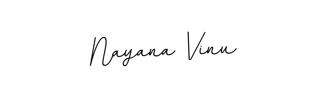 How to make Nayana Vinu name signature. Use BallpointsItalic-DORy9 style for creating short signs online. This is the latest handwritten sign. Nayana Vinu signature style 11 images and pictures png
