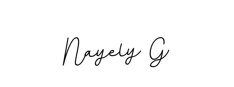 It looks lik you need a new signature style for name Nayely G. Design unique handwritten (BallpointsItalic-DORy9) signature with our free signature maker in just a few clicks. Nayely G signature style 11 images and pictures png