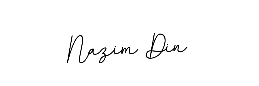 How to make Nazim Din name signature. Use BallpointsItalic-DORy9 style for creating short signs online. This is the latest handwritten sign. Nazim Din signature style 11 images and pictures png