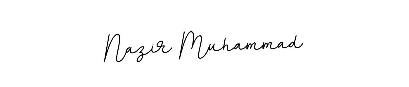 How to make Nazir Muhammad name signature. Use BallpointsItalic-DORy9 style for creating short signs online. This is the latest handwritten sign. Nazir Muhammad signature style 11 images and pictures png