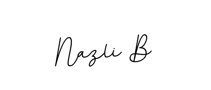 Use a signature maker to create a handwritten signature online. With this signature software, you can design (BallpointsItalic-DORy9) your own signature for name Nazli B. Nazli B signature style 11 images and pictures png