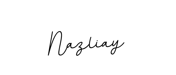 Make a beautiful signature design for name Nazliay. With this signature (BallpointsItalic-DORy9) style, you can create a handwritten signature for free. Nazliay signature style 11 images and pictures png