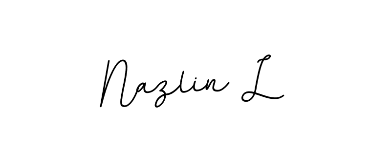 Make a beautiful signature design for name Nazlin L. With this signature (BallpointsItalic-DORy9) style, you can create a handwritten signature for free. Nazlin L signature style 11 images and pictures png